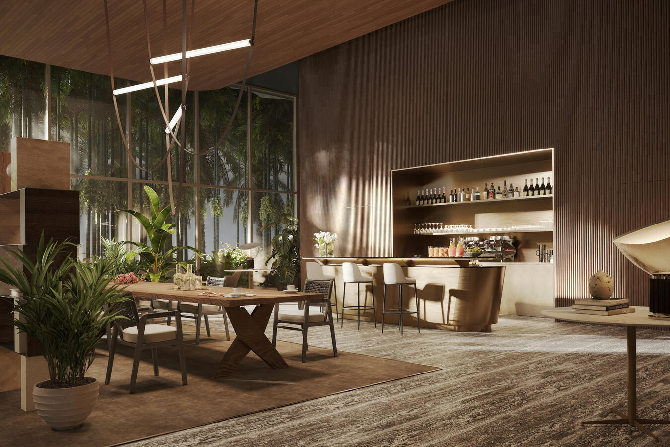 Club bar y lounge con servicio de comidas y bebidas
